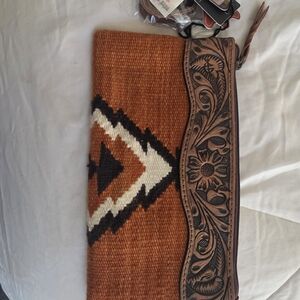 NWT American Darling Orange,  Cream, And Black Southwestern Clutch